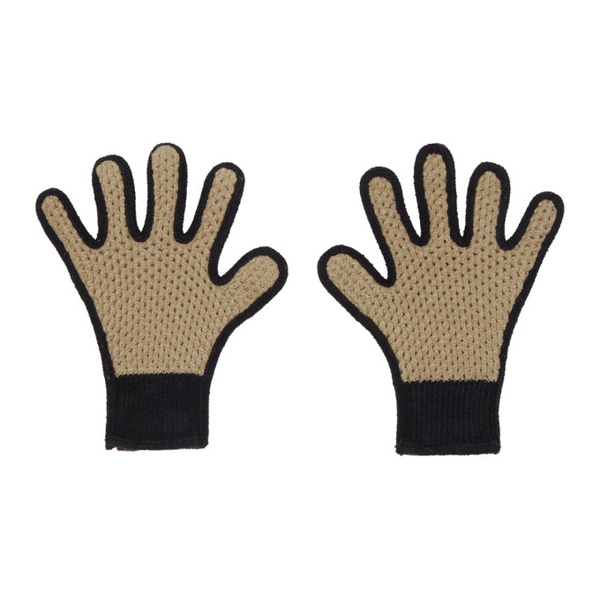  이사 볼더 Isa Boulder SSENSE Exclusive Beige & Black Oatmeal Gloves 241541M135000