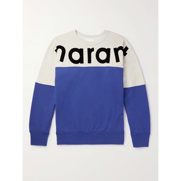 이자벨마랑 이자벨마랑 ISABEL MARANT Sporty Logo-Flocked Colour-Block Cotton-Jersey Sweatshirt 1647597287992889