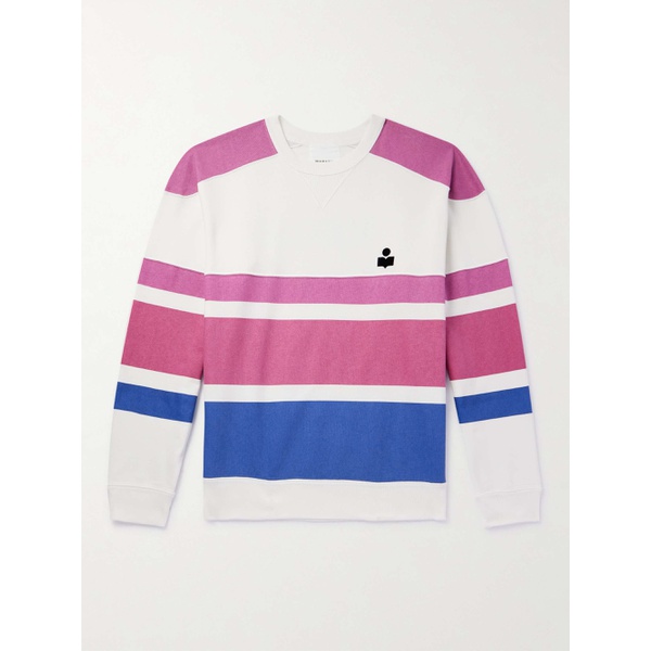 이자벨마랑 이자벨마랑 ISABEL MARANT Logo-Flocked Striped Cotton-Blend Jersey Sweatshirt 1647597314942844
