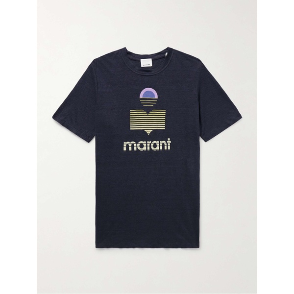 이자벨마랑 이자벨마랑 ISABEL MARANT Karman Logo-Print Linen-Jersey T-Shirt 1647597331682617