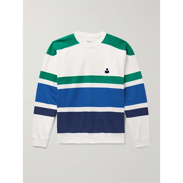 이자벨마랑 이자벨마랑 ISABEL MARANT Meyoan Logo-Flocked Striped Cotton-Blend Jersey Sweatshirt 1647597331683949