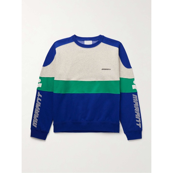 이자벨마랑 이자벨마랑 ISABEL MARANT Kivin Colour-Block Logo-Print Cotton-Blend Jersey Sweatshirt 1647597331682638