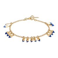 이자벨마랑 Isabel Marant Gold & Blue Shiny Leaf Bracelet 232600F020002