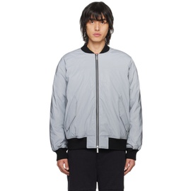 Izzue Gray Reflective Down Bomber Jacket 241284M175000
