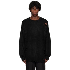 Izzue Black Distressed Sweater 241284M201001