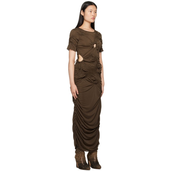 J.Kim SSENSE Exclusive Brown Markiza Maxi Dress 232023F055004