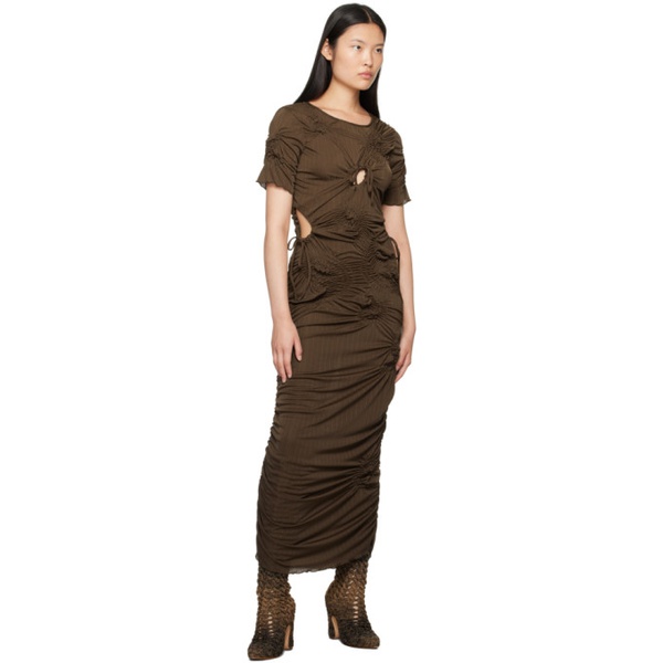  J.Kim SSENSE Exclusive Brown Markiza Maxi Dress 232023F055004