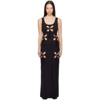 J.Kim Black Staple Petal Maxi Dress 241023F055002