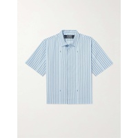 자크뮈스 JACQUEMUS Logo-Print Striped Cotton-Poplin Shirt 1647597328675683