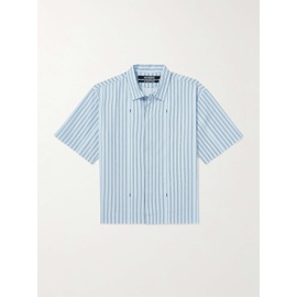 자크뮈스 JACQUEMUS Logo-Print Striped Cotton-Poplin Shirt 1647597328675683