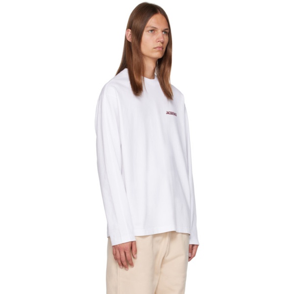  자크뮈스 JACQUEMUS White Le Chouchou Le T-Shirt Pavane Manches Longues Long Sleeve T-Shirt 232553M213014