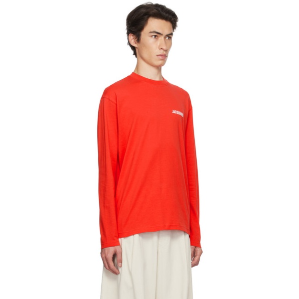  자크뮈스 JACQUEMUS Red Le Papier Le T-Shirt Manches Longues Long Sleeve T-Shirt 232553M213005