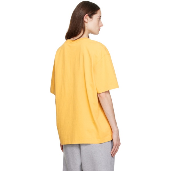  자크뮈스 JACQUEMUS Yellow Le Raphia Le T-Shirt Raphia T-Shirt 231553F110083