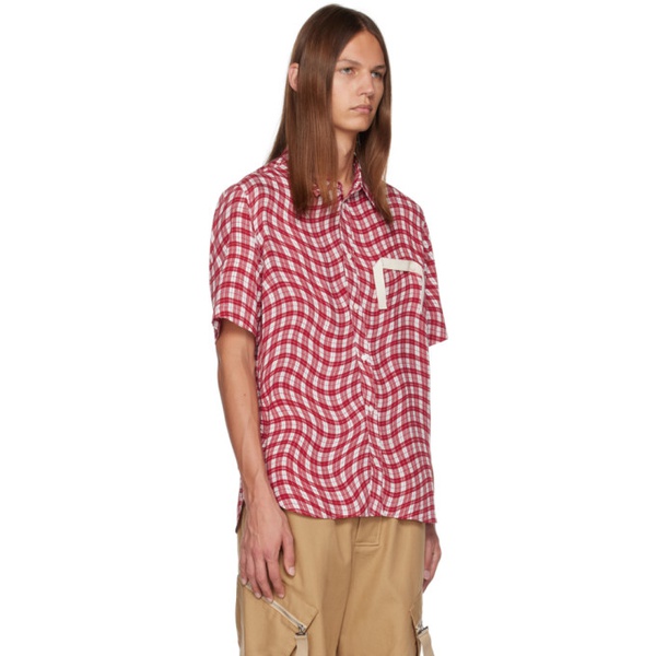  자크뮈스 JACQUEMUS Red & White Le Chouchou La Chemise Melo Shirt 232553M192003