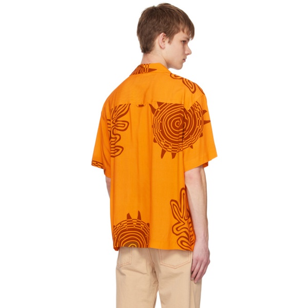 자크뮈스 JACQUEMUS Orange Le Raphia La Chemise Jean Shirt 231553M192025