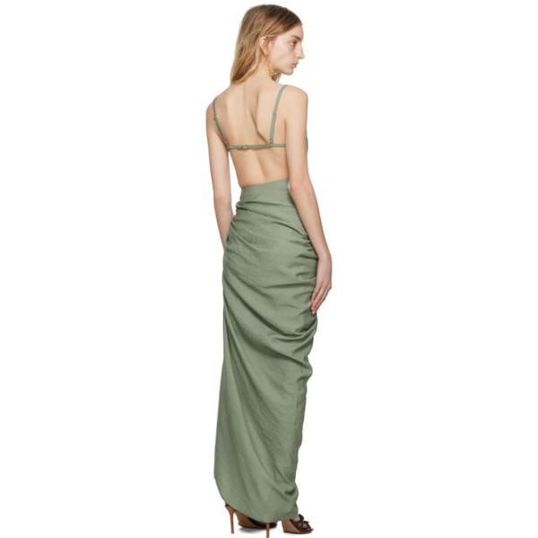  자크뮈스 JACQUEMUS Green Le Raphia La Robe Saudade Maxi Dress 231553F055001
