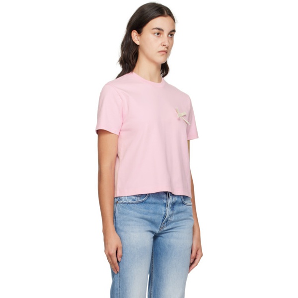  자크뮈스 JACQUEMUS Pink Le Chouchou Le T-Shirt Noeud T-Shirt 232553F110007