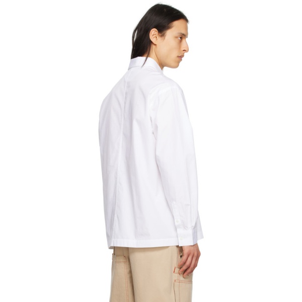  자크뮈스 JACQUEMUS White Le Raphia La Chemise Baou Shirt 231553M192020