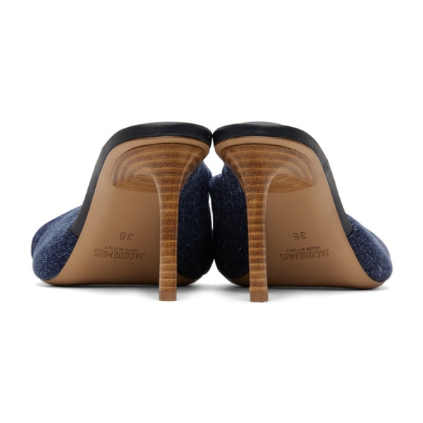 자크뮈스 JACQUEMUS Blue Le Raphia Les Mules Bagnu Heeled Sandals 231553F125017