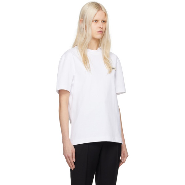  자크뮈스 JACQUEMUS White Les Classiques Le T-Shirt Gros Grain T-Shirt 241553F110039