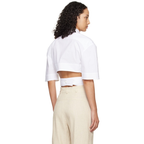  자크뮈스 JACQUEMUS White Les Classiques La chemise courte Bari Shirt 241553F109001