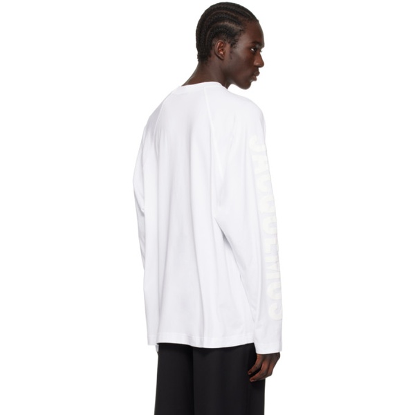  자크뮈스 JACQUEMUS White Les Classiques Le T-Shirt Typo Long Sleeve T-Shirt 241553M213020
