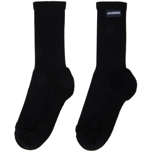  자크뮈스 JACQUEMUS Black Les Classiques Les chaussettes a lenvers Socks 241553M220015