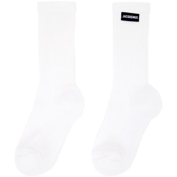  자크뮈스 JACQUEMUS White Les Classiques Les chaussettes a lenvers Socks 241553M220014