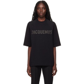 자크뮈스 JACQUEMUS Black Les Classiques Le t-shirt Typo t-shirt 241553F110034