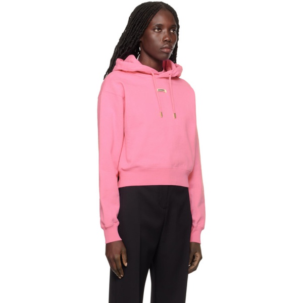  자크뮈스 JACQUEMUS Pink Les Classiques Le hoodie Gros Grain hoodie 241553F097006