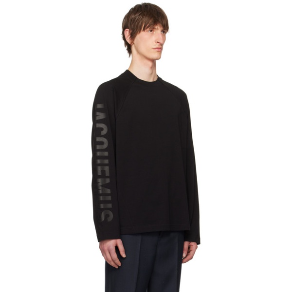  자크뮈스 JACQUEMUS Black Les Classiques Le t-shirt Typo manches longue Long Sleeve t-shirt 241553M213019