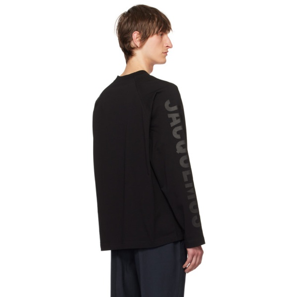  자크뮈스 JACQUEMUS Black Les Classiques Le t-shirt Typo manches longue Long Sleeve t-shirt 241553M213019