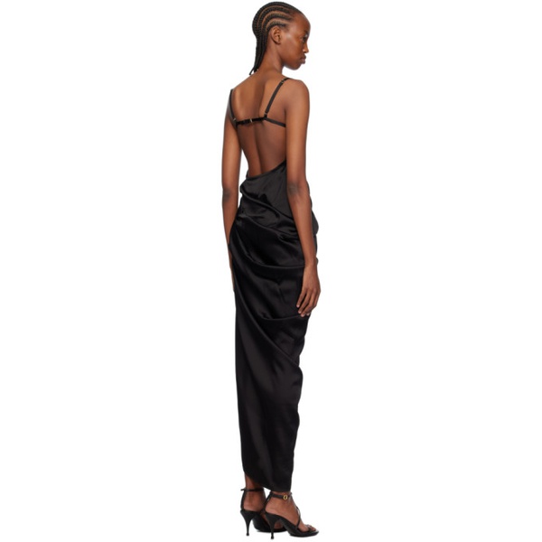  자크뮈스 JACQUEMUS Black Les Sculptures La Saudade longue brodee Maxi Dress 241553F054001