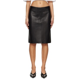 자크뮈스 JACQUEMUS Black Les Sculptures La jupe Obra cuir Leather Miniskirt 241553F090005