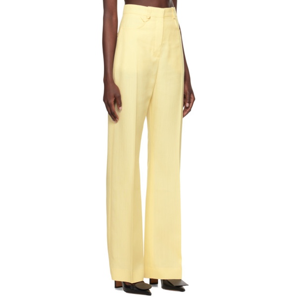  자크뮈스 JACQUEMUS Yellow Le Pantalon Sauge Trousers 241553F087012