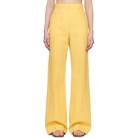 자크뮈스 JACQUEMUS Yellow Le Raphia Le Pantalon Sauge Trousers 231553F087023