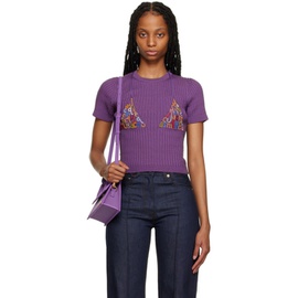 자크뮈스 JACQUEMUS Purple Le Raphia La Maille Bikini T-Shirt 231553F096002