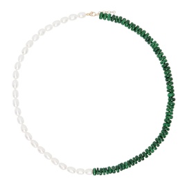 JIA JIA Green & White Ocean Malachite Pearl Union Necklace 242141F010000