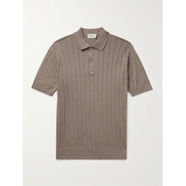 JOHN SMEDLEY Ribbed Sea Island Cotton Polo Shirt 1647597323971904