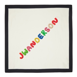 JW 앤더슨 JW Anderson 오프화이트 Off-White Silk Logo Scarf 241477F029000