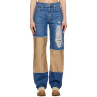 JW 앤더슨 JW Anderson Blue & Beige Distressed Jeans 231477F069004