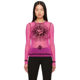 장 폴 고티에 Jean Paul Gaultier Pink Safe Sex Long Sleeve T-Shirt 241808F110003