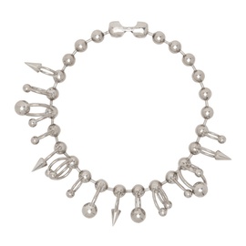 장 폴 고티에 Jean Paul Gaultier Silver All Around Piercing Necklace 242808F023003