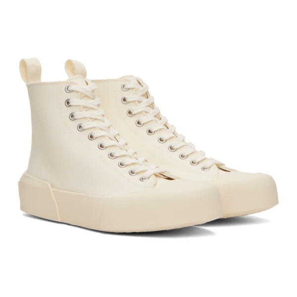 질샌더 질샌더 Jil Sander 오프화이트 Off-White Cap Toe High-Top Sneakers 232249F127000