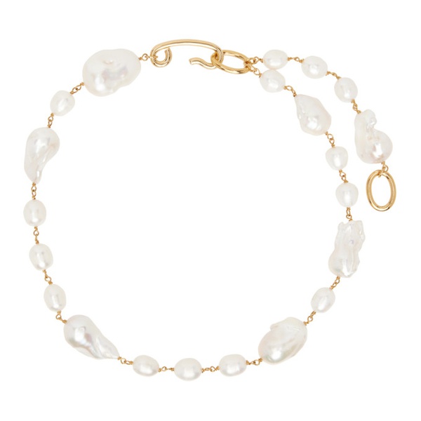 질샌더 질샌더 Jil Sander Gold & White Freshwater Pearl Necklace 241249F023000