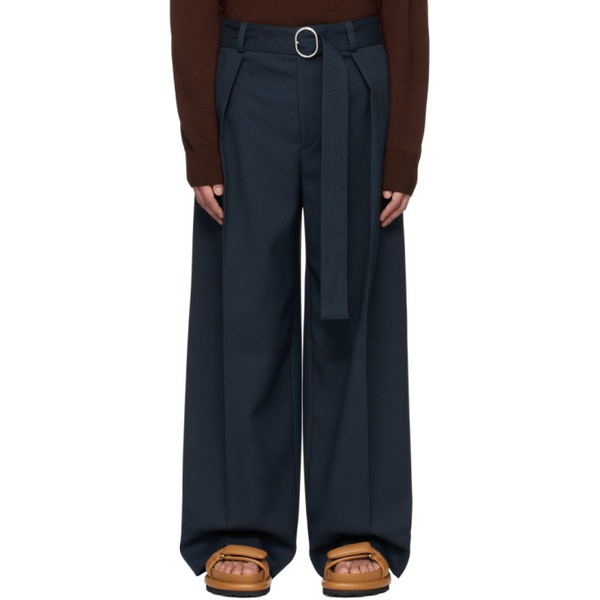 질샌더 질샌더 Jil Sander Blue Belted Trousers 241249M191010