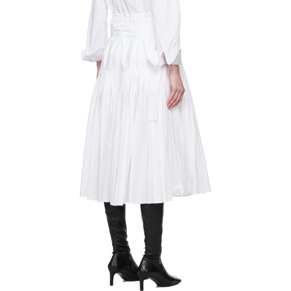 질샌더 질샌더 Jil Sander White Pleated Midi Skirt 241249F093000