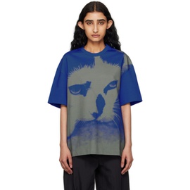 질샌더 Jil Sander Blue Printed T-Shirt 241249F110019