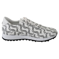 지미 추 Jimmy Choo White and Black Leather Monza Womens Sneakers 7199862816900
