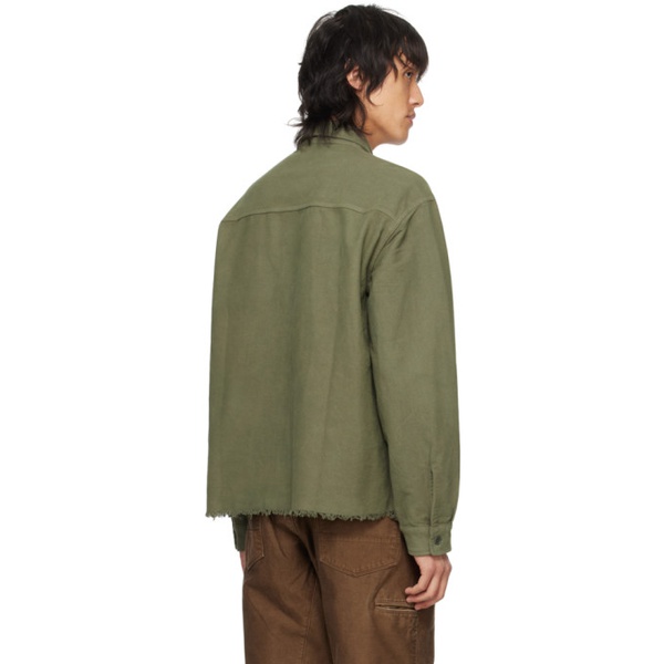  존 엘리어트 John Elliott Khaki Solid Hemi Shirt 241761M192006